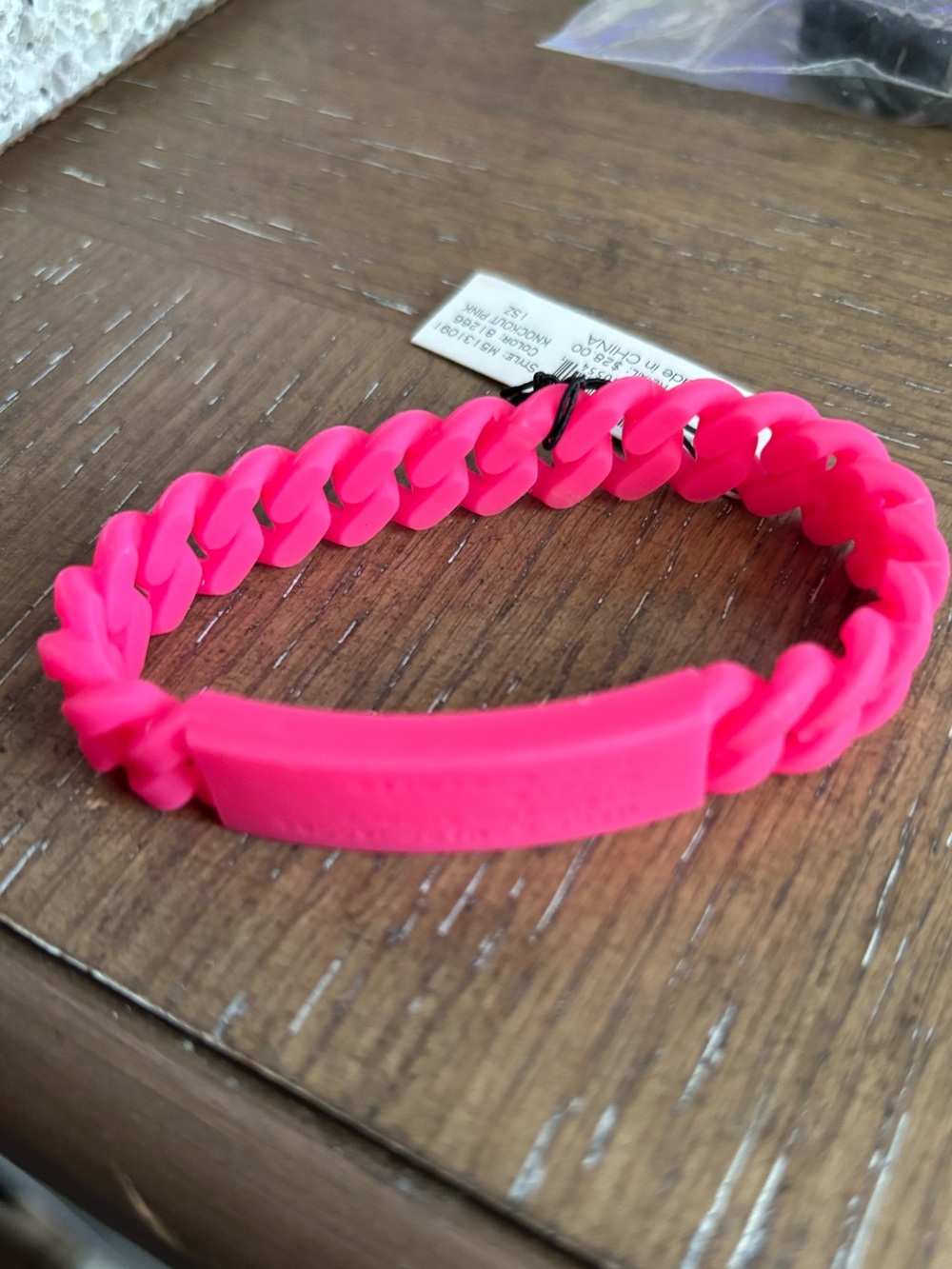 Marc Jacobs Black Silicone Link ID Bracelet